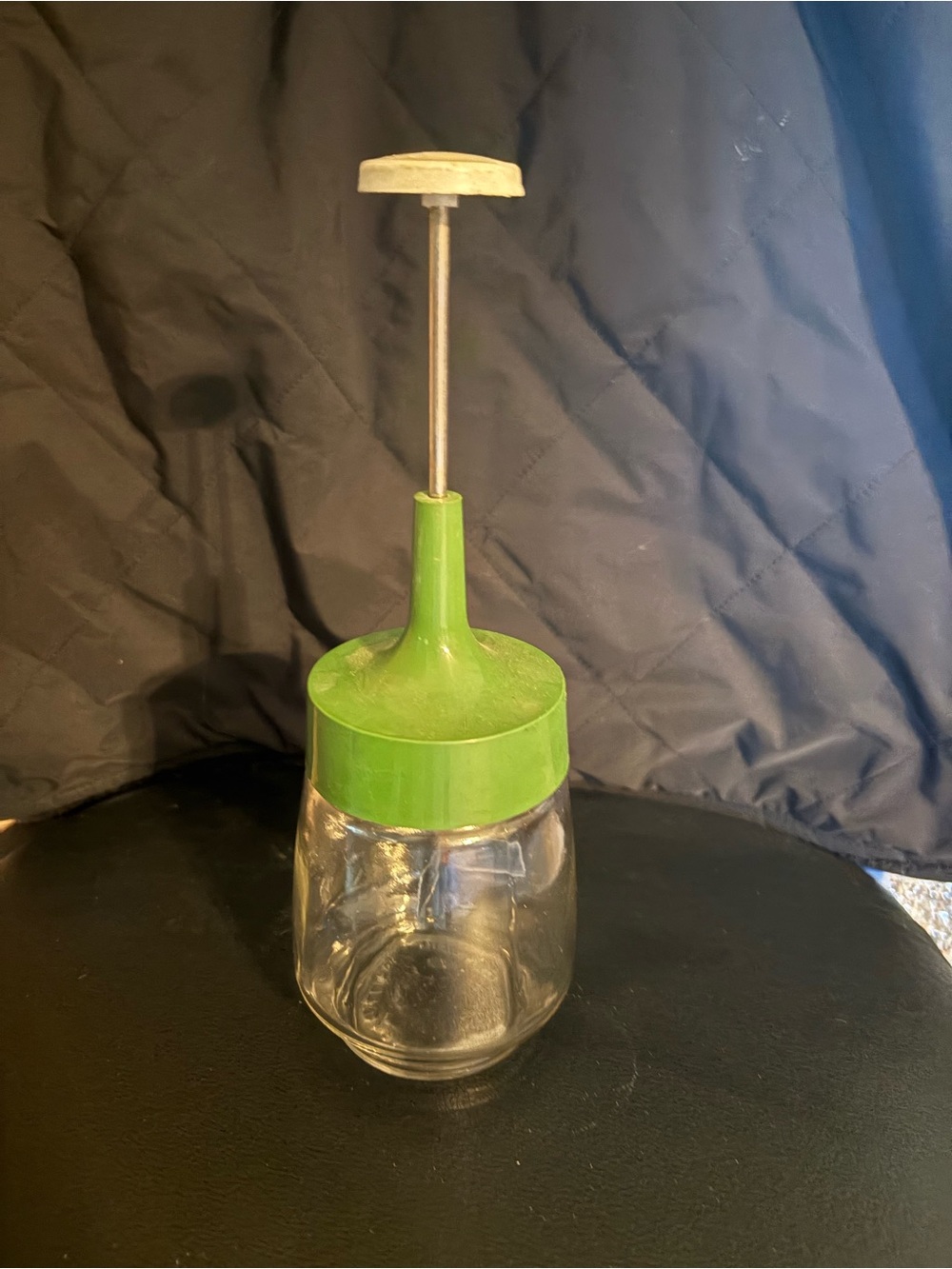 Green Glass Butter or Cream Whipper - Classic Kitchen Accessory